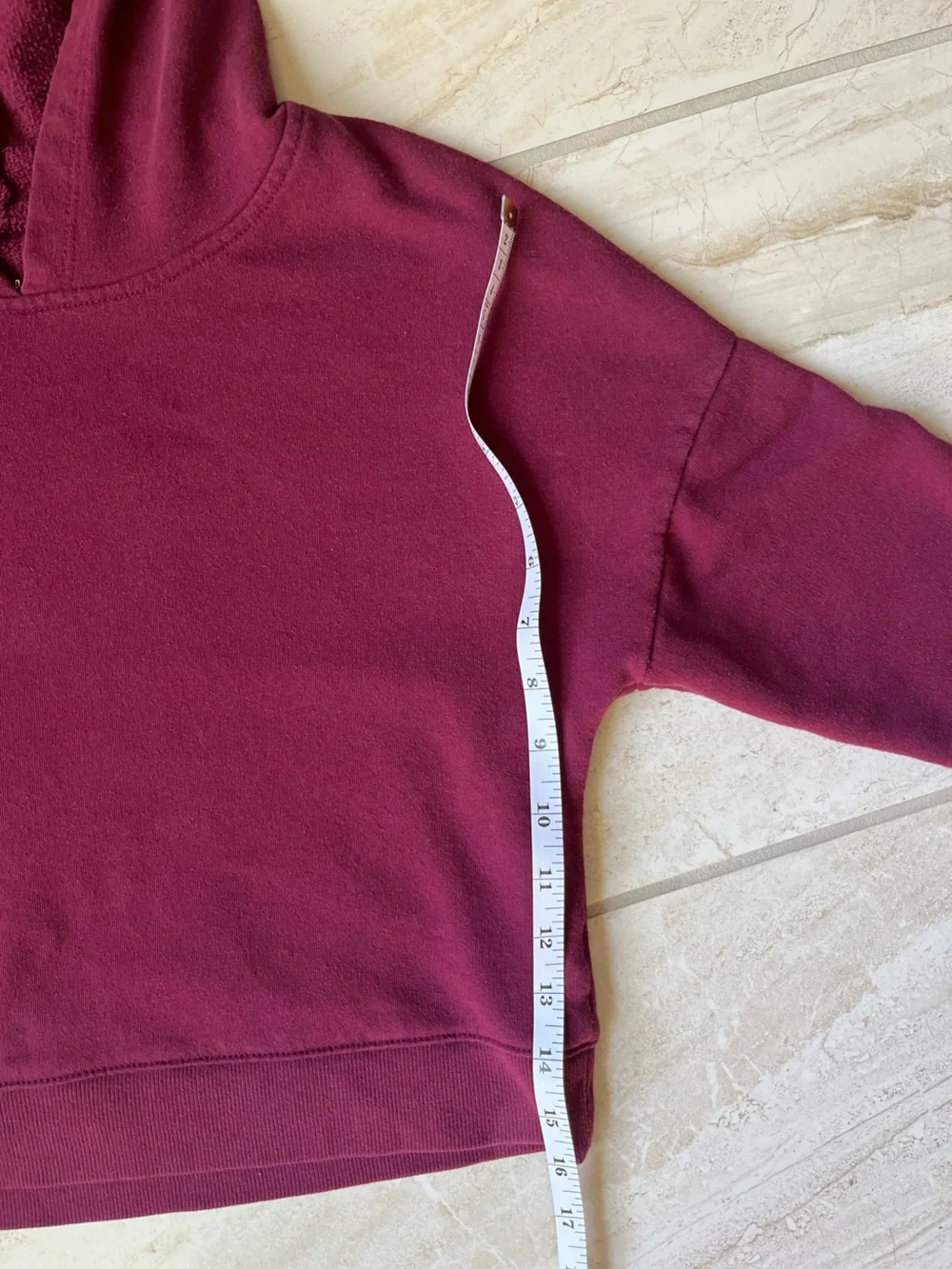 Justice Active Burgundy Cropped Hoodie Sweatshirt Girls Size 12 Athleisure